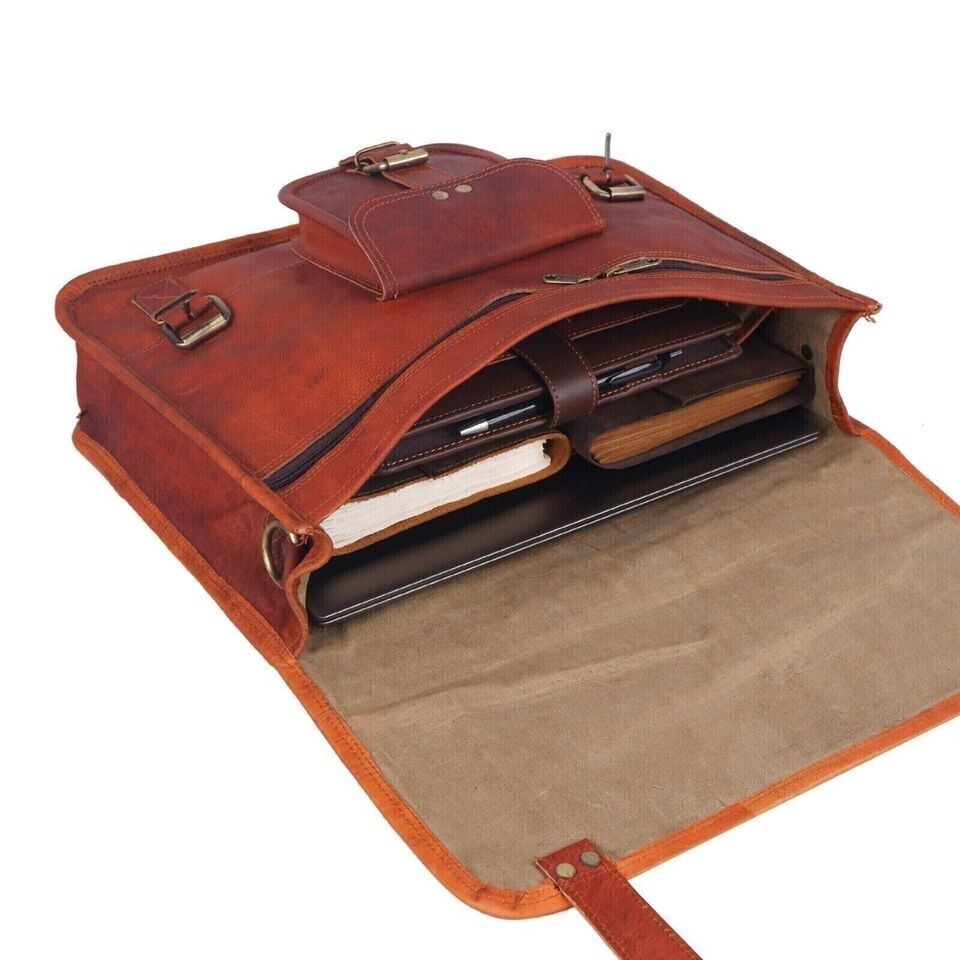 New Men's Vintage Laptop Briefcase Satchel Business Shoulder Messenger Bag