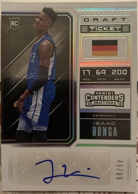 Issac Bonga German Basketball Panini Autograph Rookie card /99 Toronto Raptors