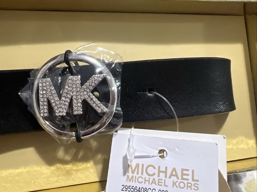 New MICHAEL KORS LT 25MM PAVE LOGO BELT IN BOX Size S/M - Picture 15 of 18