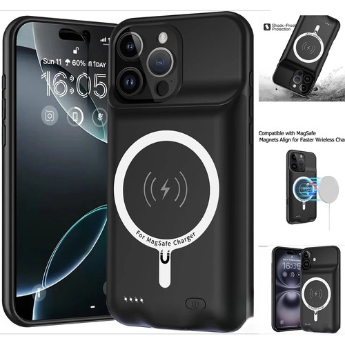 Wireless Charging Battery Case für iPhone 16 Pro Max/16 Pro/16 Plus/16E Laden