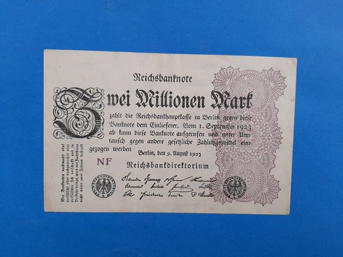 1 x 2 Millionen Mark Reichsbanknote / Geldschein Banknote von 1923 '*