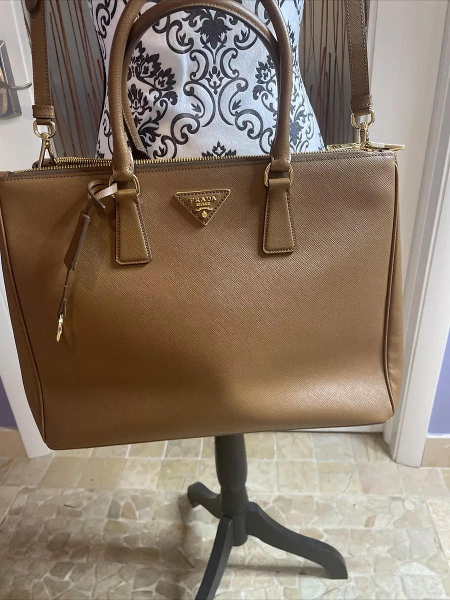 Bags, Prada Saffiano Lux Large Tote Brown