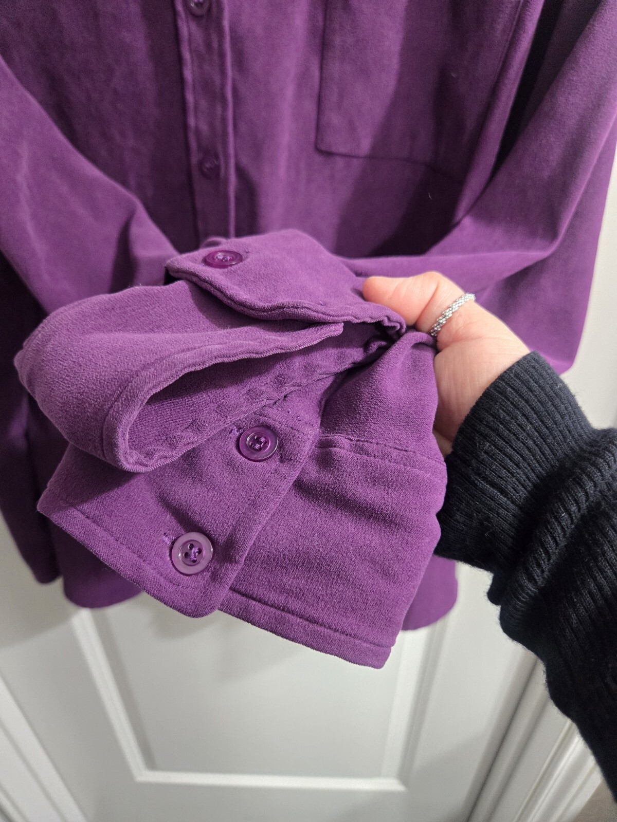 BASIC EDITIONS PURPLE BUTTON DOWN SHIRT WOMENS 2X - image 4