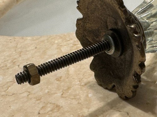 Antik Messing mit Glas Schubladengriffe Beschlaggriffe Vintage Schranktürgriffe - Bild 21 von 21