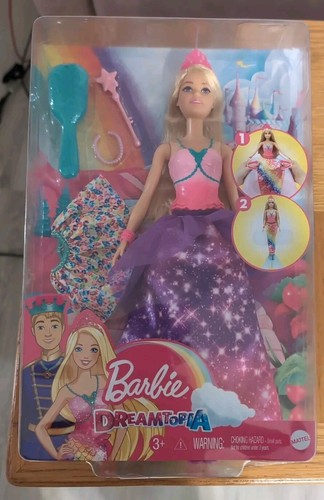 Barbie Dreamtopia 2 In 1 Princess to Mermaid Fashion Doll. 11” GTF92
