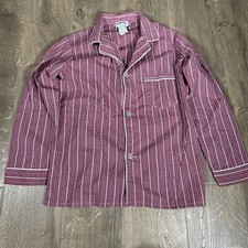 Men's McGregor Classics Red Stripe Pajama Shirt Long Sleeve Night Wear Sz S