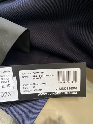 J. Lindeberg Jack Cotton Linen Blazer Men's Medium NEW FMTA07930 6855 Navy - 第 4/7 張圖片