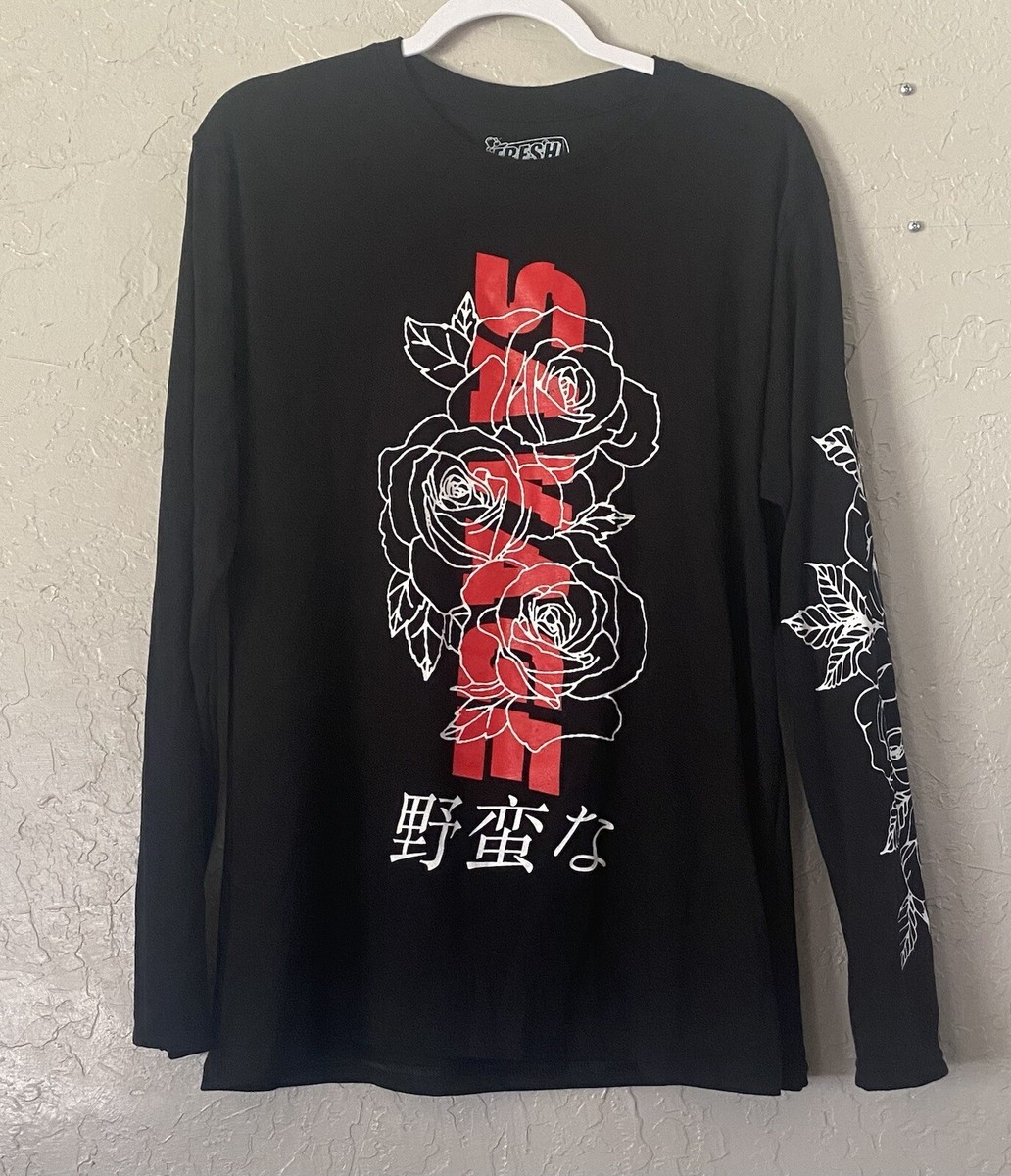 Fresh Laundry Savage Roses Long Sleeve Shirt Mens Size Adult L 
