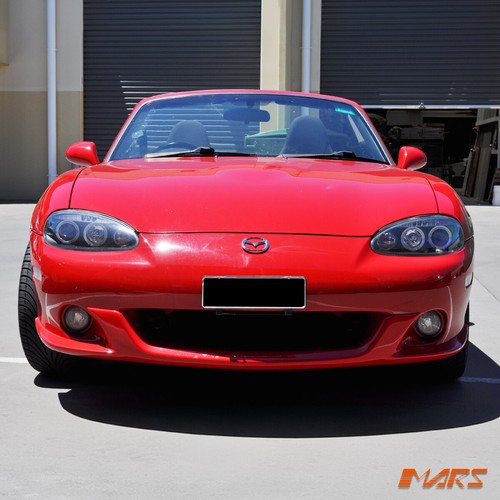 Black LED Angel Eye Projector Head Lights for MAZDA MX-5 NB Series 2 2001-2005 - Picture 3 of 8