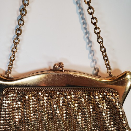 Vintage Whiting and Davis Co Mesh Gold Tasche Handtasche Art Deco Ära - Bild 3 von 11