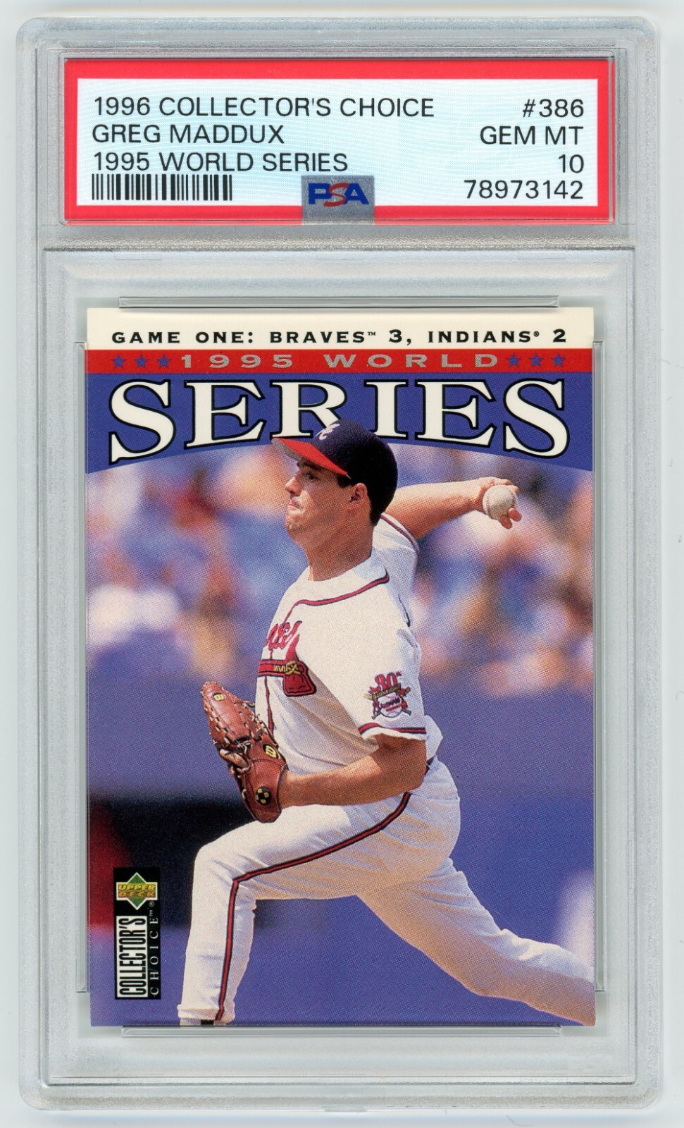 1996 Collector’s Choice Greg Maddux #386 1995 World Series HOF PSA 10 Gem Mint
