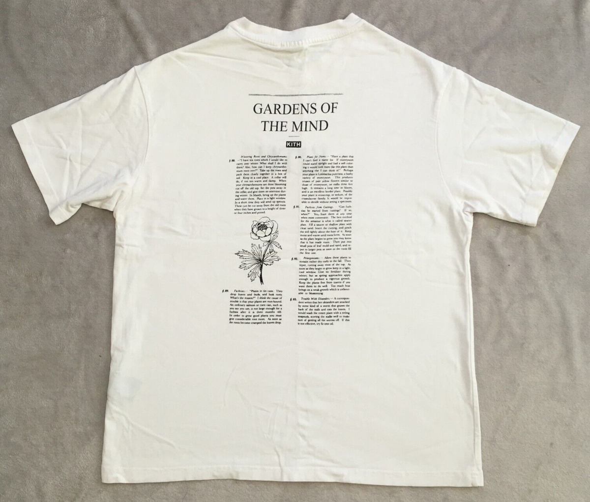 Kith Gardens of The Mind mens White Logo T-Shirt size S-M | eBay