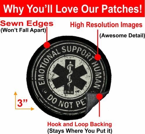 Emotional Support HUMAN Do Not Pet Funny Morale Patch - Picture 2 of 24