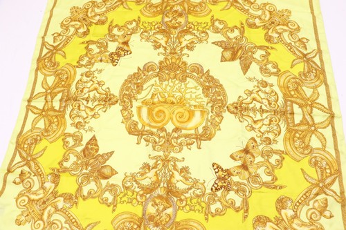 Versace Atelier Silk Medusa Scarf (35" W 35" L) - Yellow/Gold - Picture 5 of 14