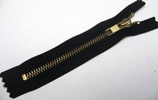 schwarzer Rei&szlig;verschlu&szlig; 13,5 cm YKK-Reissverschluss schwarz-gold  Metall