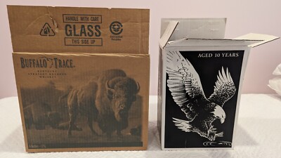 Buffalo Trace & Eagle Rare Bourbon Empty Box 750 ML Size (Lot of 2) #A