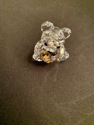 Swarovski Kris Bear & Gold Heart crystal figurine MINT - NOT ORIGINAL PACKAGING