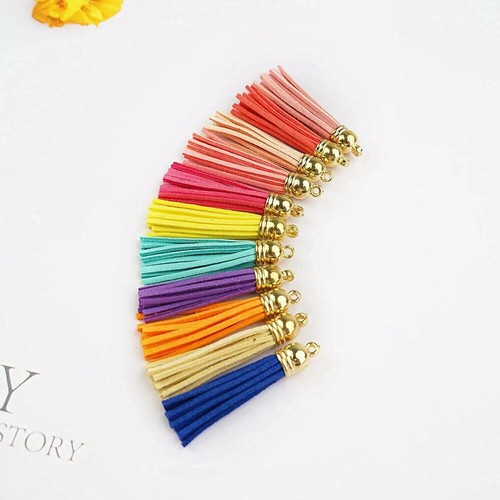 250X Leather Key Chain Ring Tassel Pendants Bulk Keychain Crafts Jewelry Making - Picture 8 of 16