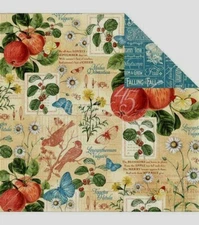 Graphic 45 Time to Flourish Collection Fall 12 x 12 September Flourish Cardstock