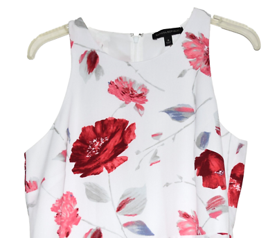 Banana Republic White with Red Floral Sleeveless Lined Womens Dress Size 8  | eBay