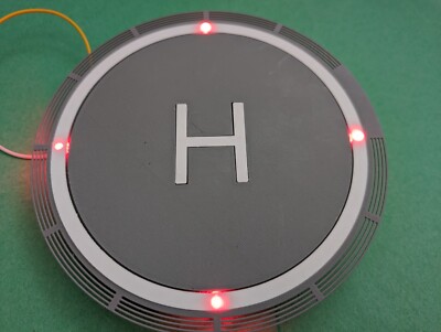 HO 1:87 scale heli pad helicopter landing pad w 4x red blinking LEDs