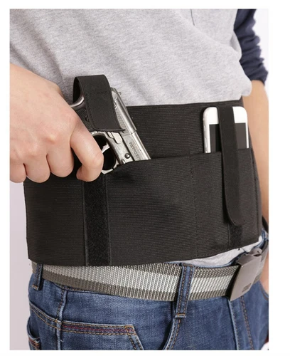 Tactical Pistol Holster Right Hand Gun Pouch Military Universal Belly Band Belt - Picture 8 of 11