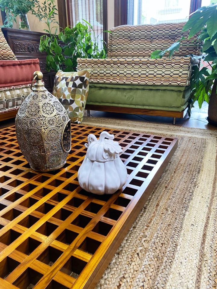 Custom Teak Wood Base 4 Mah Jong Modular Daybed Sofa Couch Outdoor Indoor - Image 4 of 4