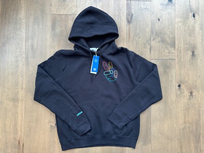 Adidas Originals Peace Sign Trefoil Black Hoodie HC1789 Men's