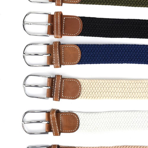 Ceinture Pour Hommes Ceinture Élastique Boucle En Toile Tressé Tissé Stre F3 - Picture 5 of 17