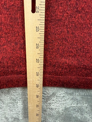 Woolrich Sweater XL Red Half Zip Popover Long Sleeve Fleece Pullover - Picture 5 of 6