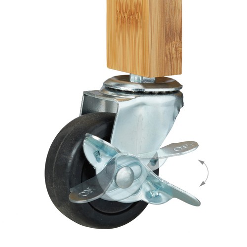 Carrello da cucina in legno Mobiletto salvaspazio 4 ruote 2 cassetti 20 kg - Bild 8 von 10