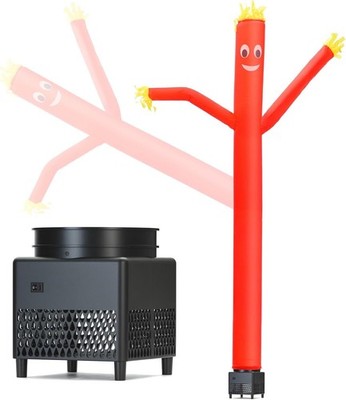 6ft Red Sky Air Puppet Dancer Inflatable Waving Tube Man with Lights & Built-in