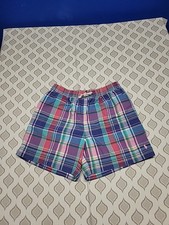Polo Ralph Lauren plaid print lined elastic waist pull on swim trunks Mens XL