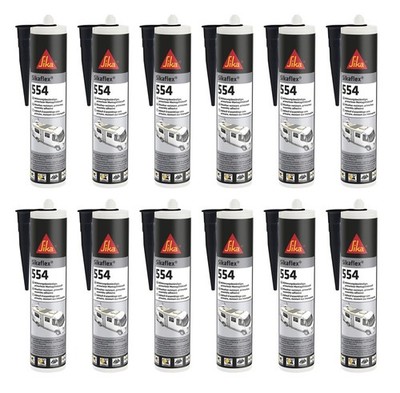 12x Sikaflex 554 Caravan schwarz 300ml STP-Klebstoff Industrie
