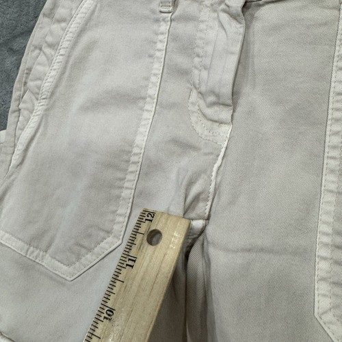 J. Jill Pants Womens 2 Petite Ivory Cargo Ankle Stretch Pockets Casual City Work - Picture 10 of 11