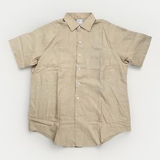 60s Shirt Button Up Tan Rockabilly Mod M As Is