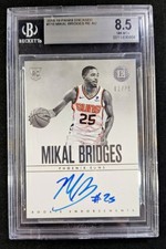 2018 Mikal Bridges Panini Encased Rookie Endorsements On Card Auto /75 BGS 8.5. rookie card picture