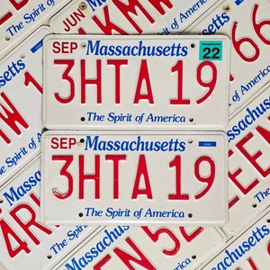 Massachusetts License Plate Pair 🔥FREE📬🔥 1 Random Matching Set