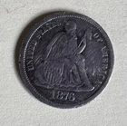 1876-CC US Seated Liberty Dime 90% Silver Fine+ Condition Variety 5 (1875-1891)