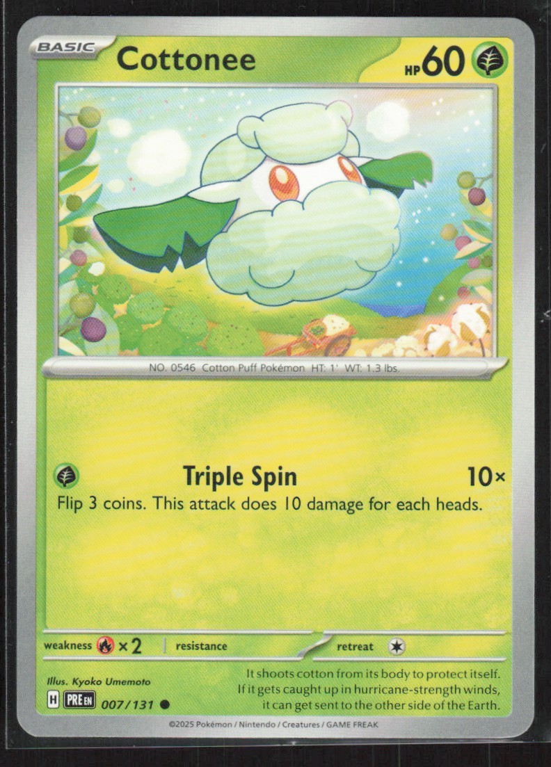 2025 Scarlet & Violet Series - Prismatic Evolutions Cottonee Common #7