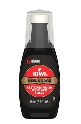 Kiwi Leather Dye For Black Shoes (2.5oz Bottle) Sponge Top Applicator