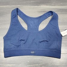 GapBody Ribbed Racerback Bralette Blue Small Style GPW01051