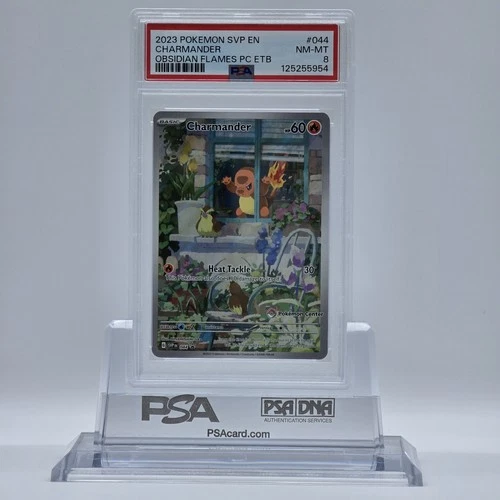 2023 Pokemon SVP EN Obsidian Flames PC ETB #044 Charmander PSA 8