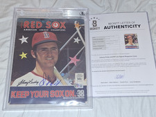 1976 RED SOX ALC MAGAZINE SIGNED BY JOHNNY PESKY & BILL LEE BECKETT #0797