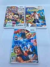 Wii Carnival Games Outdoor Challenge Wipeout Video Game TESTED WORKS NTSC CIB