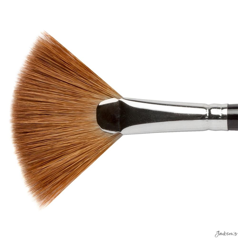 Jackson's Series 912 Fan Brush Pure Red Sable Large For Blending Foliage