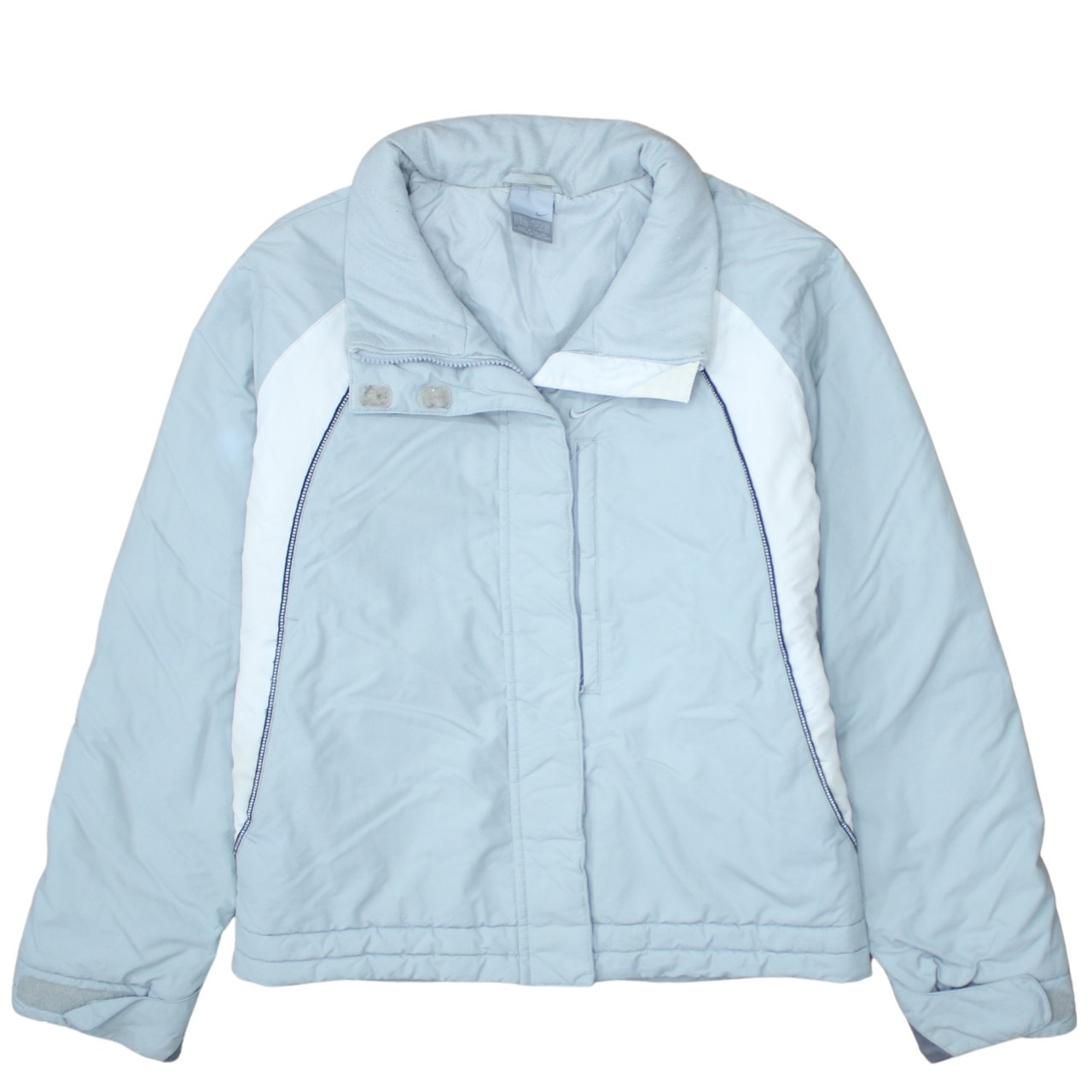Nike Womens Grey Puffer Jacket Full Zip Insulated Microfibre Panelled Coat L