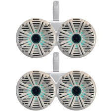 Kicker 6.5" 195W LED Speakers w/ White Grille 2 Pair , White Speaker Enclosures