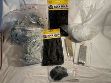 Huge Lot Of Train Accessories Rock Mold Trees...