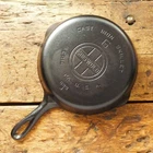 Vintage GRISWOLD Cast Iron SKILLET Frying Pan # 6 LARGE BLOCK LOGO - Ironspoon